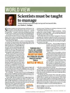 Scientists must be taught to manage