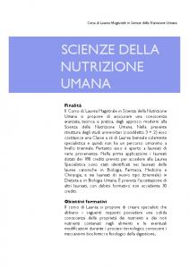 SCIENZE DELLA NUTRIZIONE UMANA