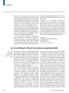 Scrambling for Africa? Universities and global health - The Lancet