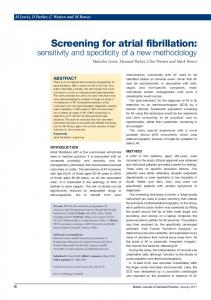 Screening for atrial fibrillation