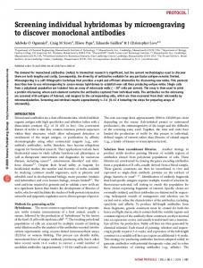 Screening individual hybridomas by microengraving to discover ...