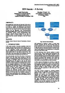 SDN Issues - A Survey - CiteSeerX