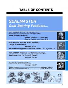 Sealmaster Mounted Ball Bearings