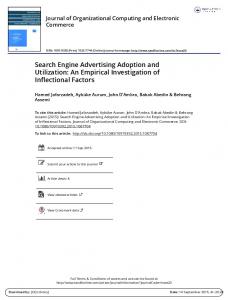 Search Engine Advertising Adoption and Utilization