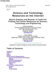 Search Engines and Beyond - CiteSeerX