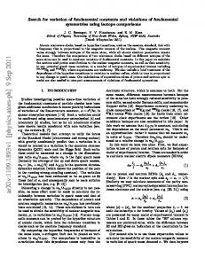 Search for variation of fundamental constants and violations of