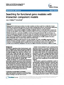 Searching for functional gene modules with ... - BioMedSearch