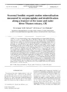 Seasonal benthic organic matter mineralisation ... - Inter Research