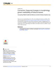 Seasonal changes in morphology govern