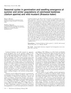 Seasonal cycles in germination and seedling emergence of summer ...