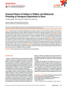 Seasonal Patterns of Asthma in Children and