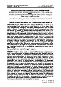 SEASONAL VARIATION IN HAEMATOLOGICAL