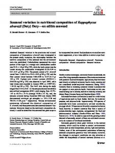 Seasonal variation in nutritional composition of ...