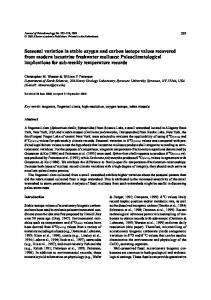 Seasonal variation in stable oxygen and carbon isotope values ...