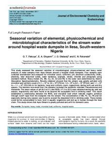 Seasonal variation of elemental ... - Academic Journals