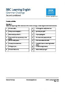 Second Conditional - practice activities