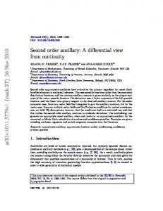 Second order ancillary - arXiv