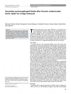 Secondary aortoesophageal fistula after thoracic endovascular aortic ...