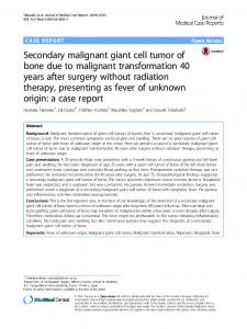 Secondary malignant giant cell tumor of bone due to malignant ...