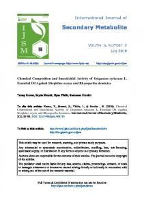 Secondary Metabolite - DergiPark