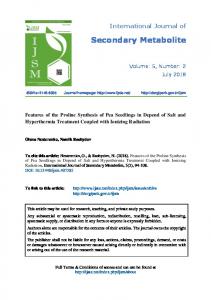 Secondary Metabolite - DergiPark