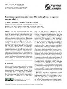 Secondary organic material formed by