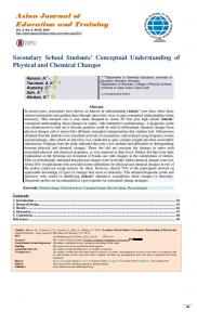 Secondary School Students' Conceptual Understanding of Physical