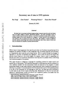 Secondary use of data in EHR systems