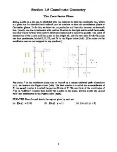 Section 1.8 Coordinate Geometry