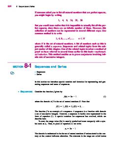 SECTION 8-1 Sequences and Series