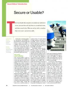 Secure or Usable? - IEEE Xplore