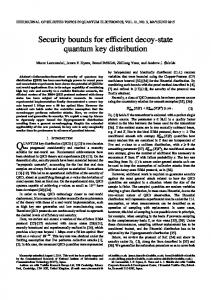 Security bounds for efficient decoy-state quantum key distribution - arXiv