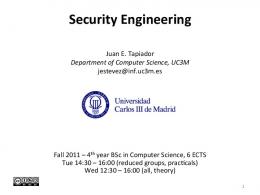 Security Engineering - OCW - UC3M