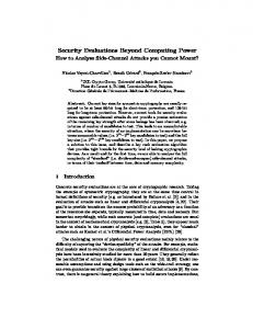 Security Evaluations Beyond Computing Power - WH5 (Perso ...