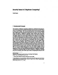 Security Issues in Ubiquitous Computing