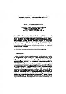 Security through Collaboration in MANETs - ebiquity UMBC