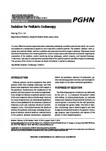 Sedation for Pediatric Endoscopy