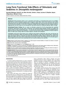 Sedatives in Drosophila melanogaster