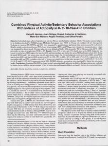 Sedentary Behavior Associations With