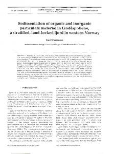 Sedimentation of organic and inorganic particulate ... - Inter Research