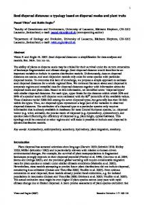 Seed dispersal distances - Serval - Unil