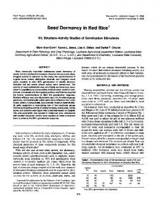 Seed Dormancy in Red Rice