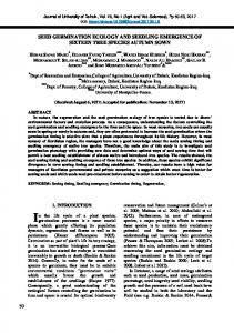 seed germination ecology and seedling emergence of ...