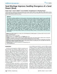 Seed Mucilage Improves Seedling Emergence of a Sand ... - PLOS