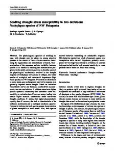 Seedling drought stress susceptibility in two deciduous ... - Springer Link