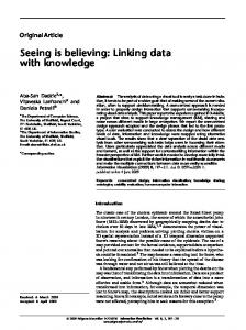 Seeing is believing: Linking data with knowledge - Semantic Scholar