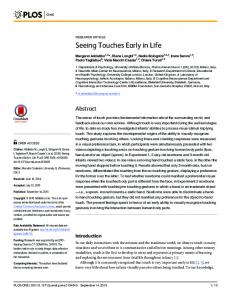 Seeing Touches Early in Life - Semantic Scholar