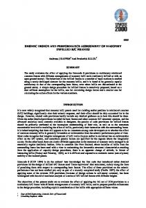 seismic design and performance assessment of masonry infilled r/c ...