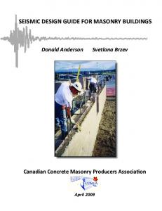 seismic design guide for masonry buildings