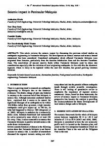 Seismic impact in Peninsular Malaysia